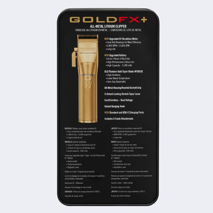 BaBylissPRO® GoldFX+ All-Metal Lithium Clipper