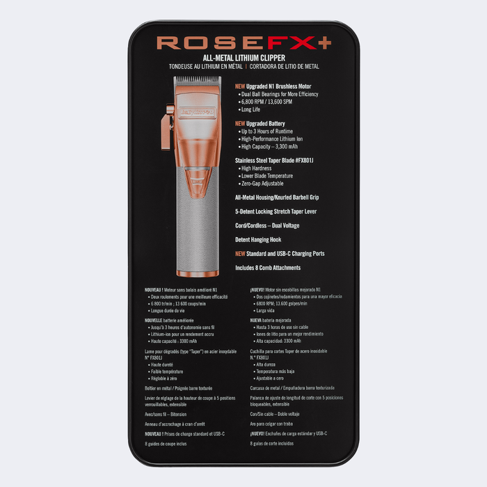 BaBylissPRO® RoseFX+ All-Metal Lithium Clipper