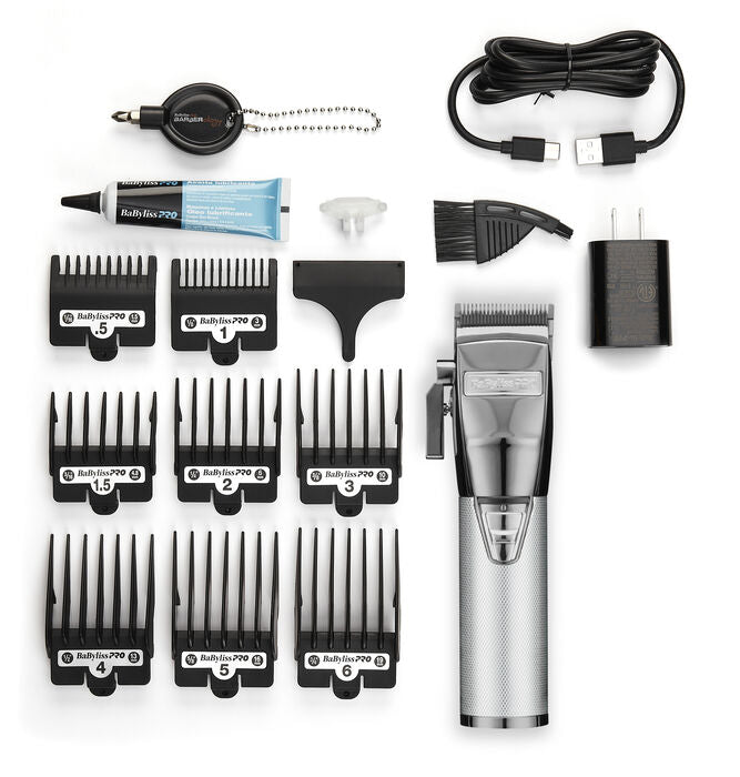 BabylissPro® SilverFX Metal Lithium-Ion Clipper- Silver