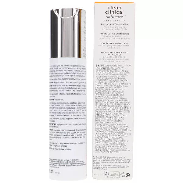 Skincare bottle with Clean Clinical label on a white background