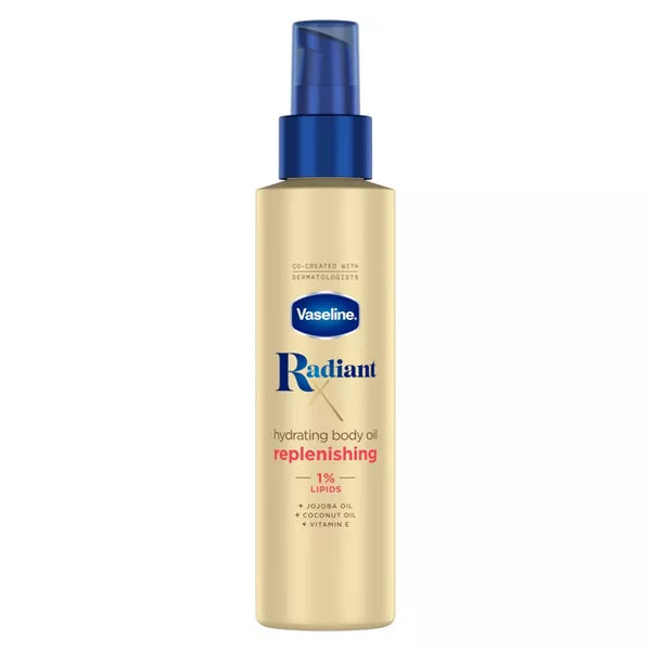 Vaseline Radiant Hydrating Body Oil Replenishing 1% Lipids - 3.7oz