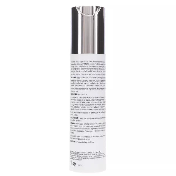 Skincare bottle with text on a white background