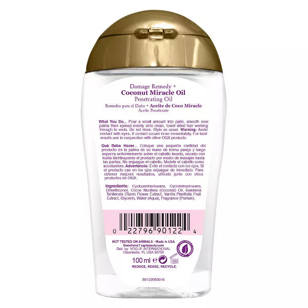 OGX Extra Strength Damage Remedy + Coconut Miracle Penetrating Oil - 3.3 oz
