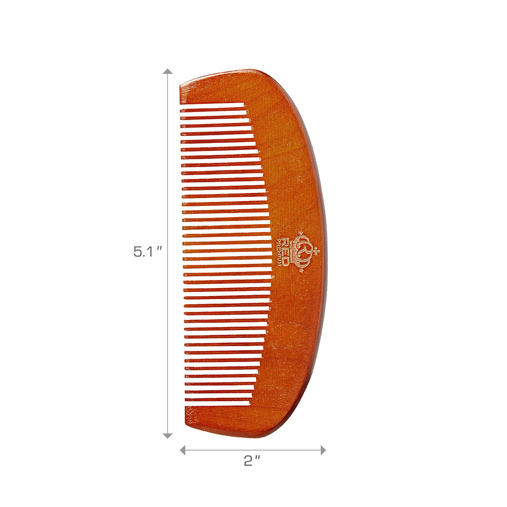 Premium Wood Long Beard Comb by Red by Kiss