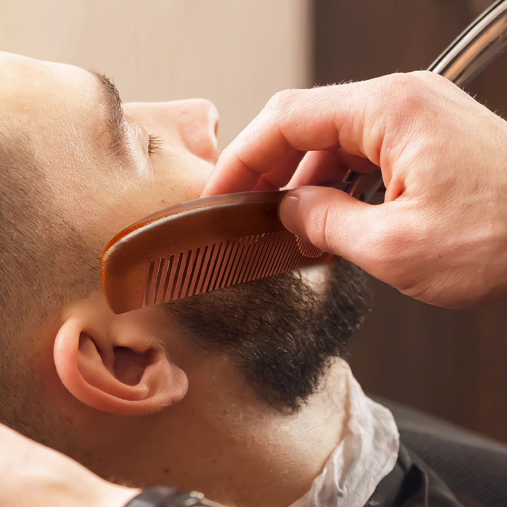 Premium Wood Long Beard Comb by Red by Kiss