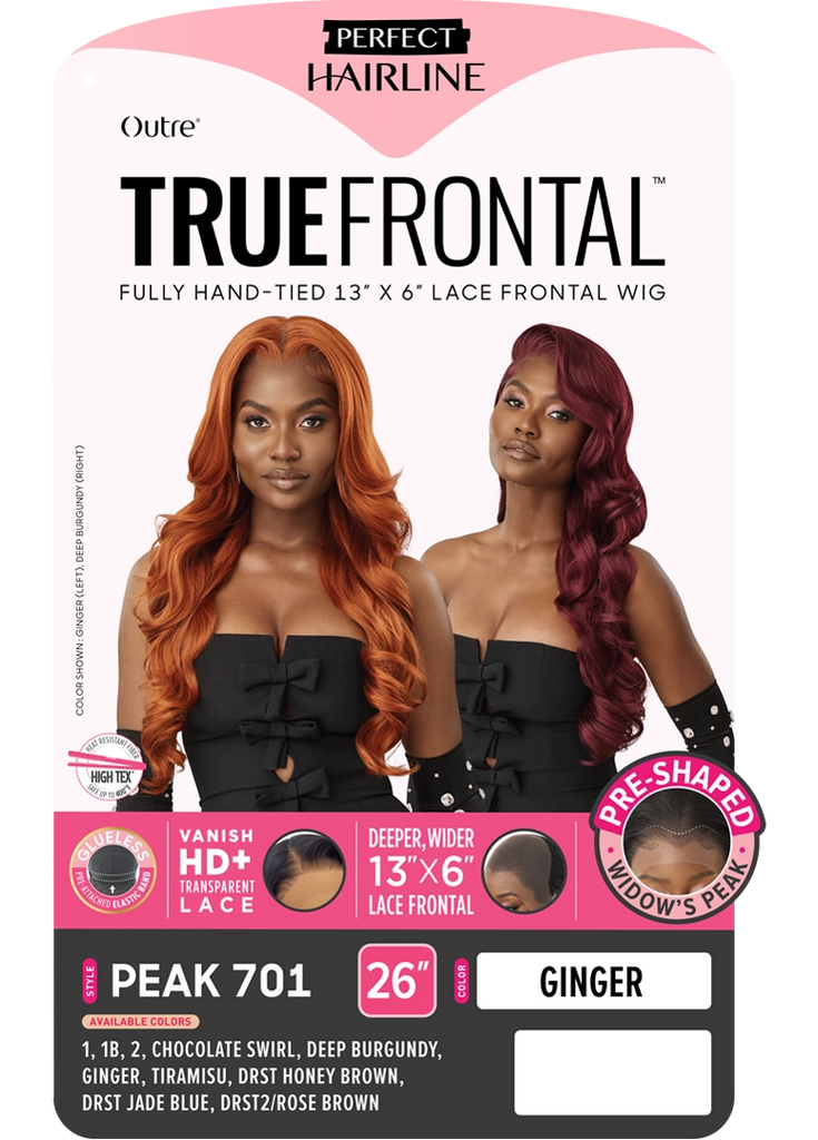 Outre Perfect Hairline True Frontal Fully Hand-Tied 13x6 Lace Frontal Wig - Peak Edge