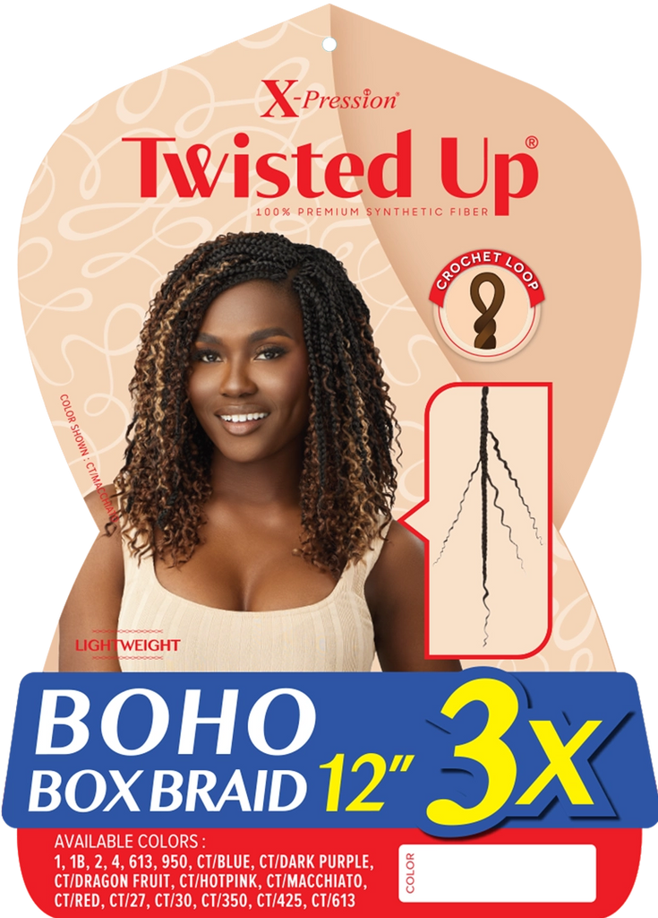 Outre Xpression Twisted Up Boho Box Braid 3X's Pack Crochet Hair
