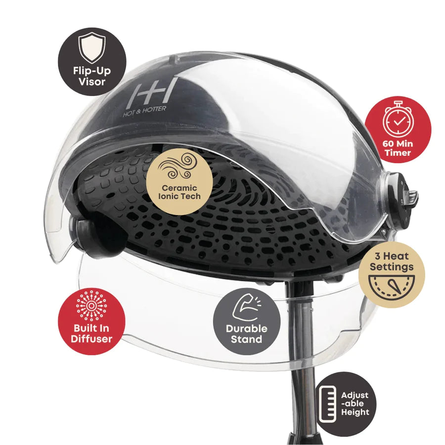 Annie Hot & Hotter Turbo Professional Salon Standing Hood Hair Dryer