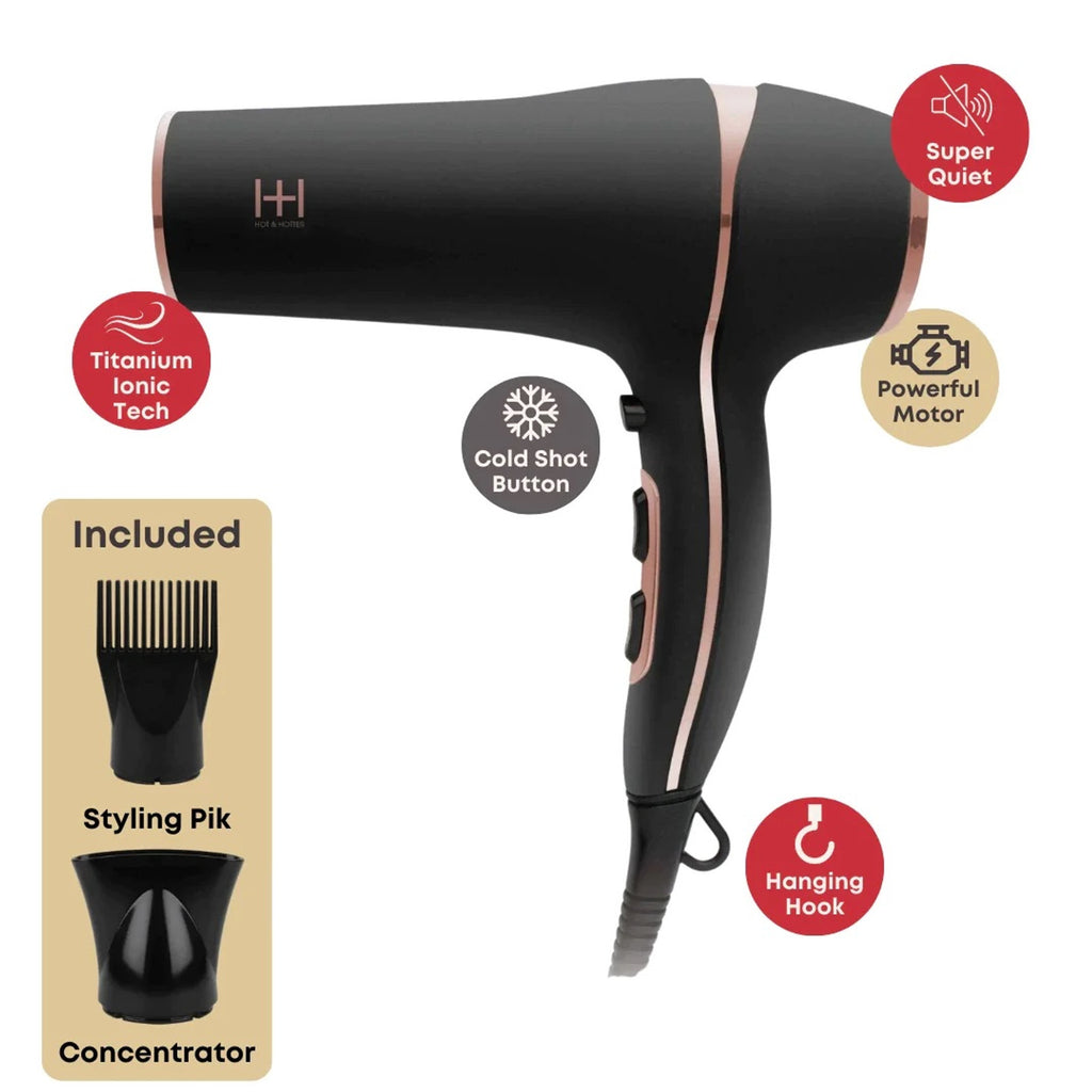 Annie Hot & Hotter Titanium Turbo 3000 Hair Dryer High Powered