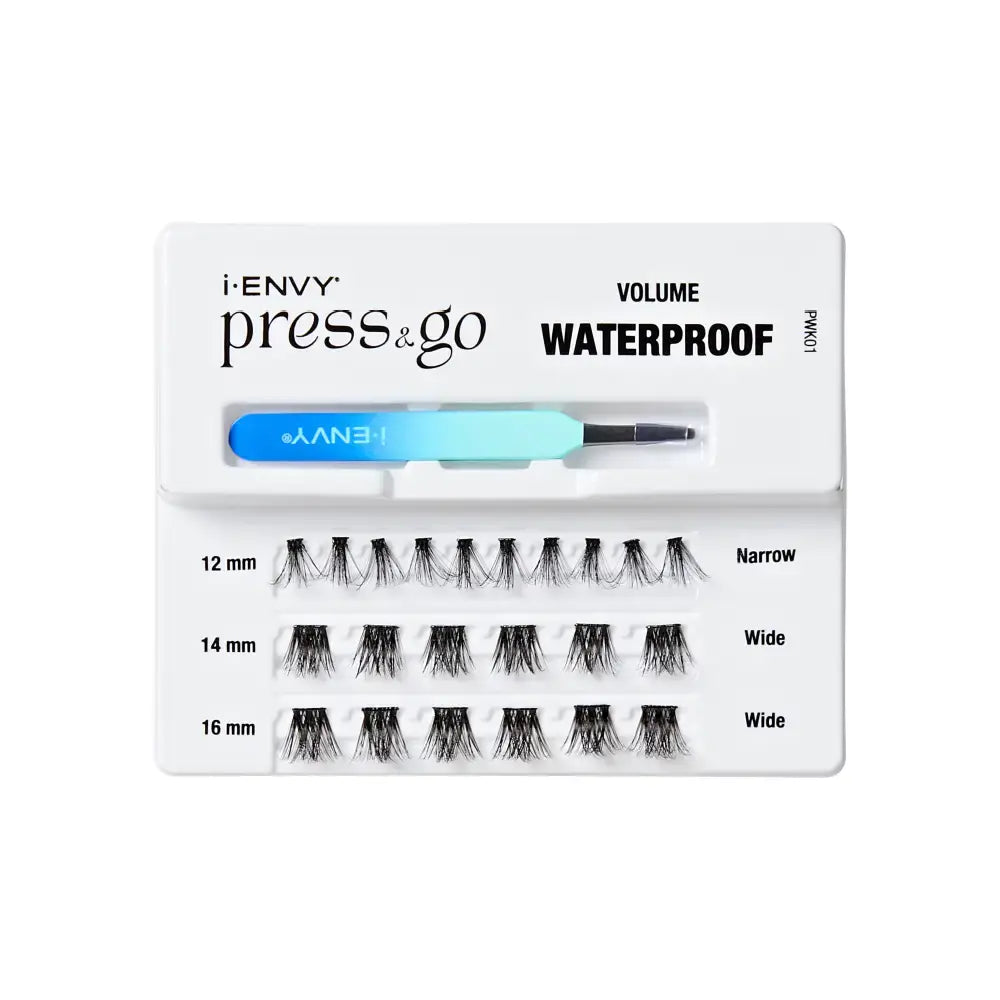 Open view showing i-Envy waterproof no glue cluster lash kit with applicator