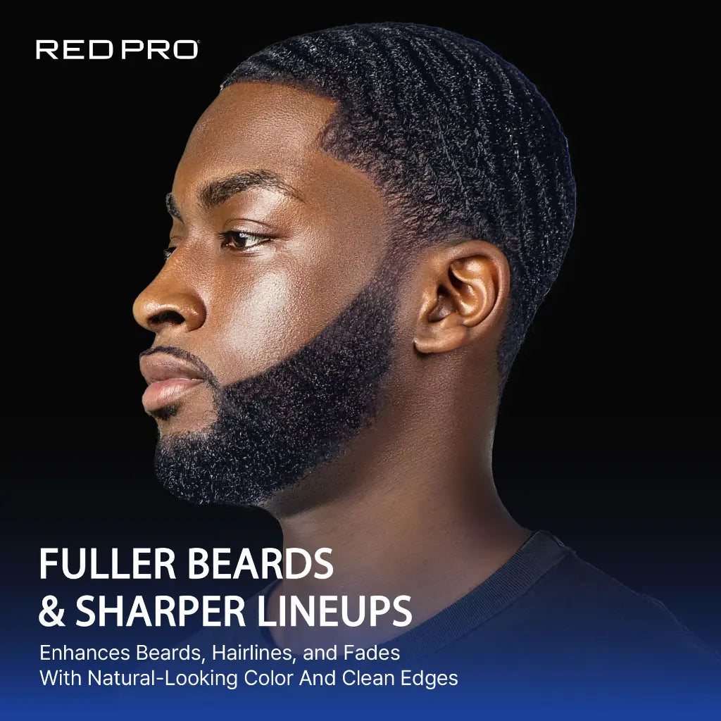 Man with a beard and hairline enhancement, featuring 'Red Pro' branding.