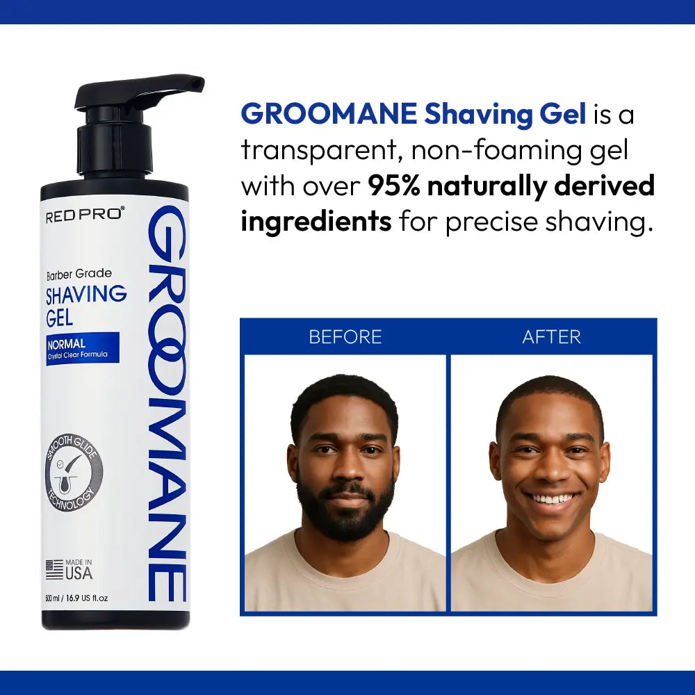 Man applying GROOMANE Barber Grade Shaving Gel before shaving
