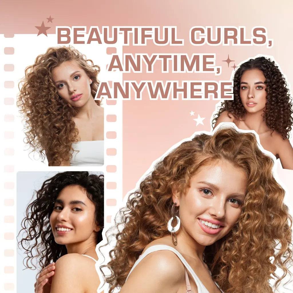 Voluminous curls styled using RED by Kiss satin flexi rods

