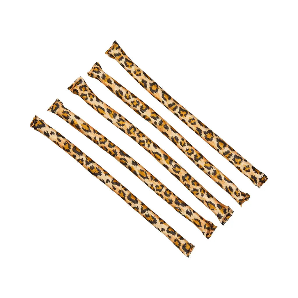 Close-up of silky animal print satin covering
