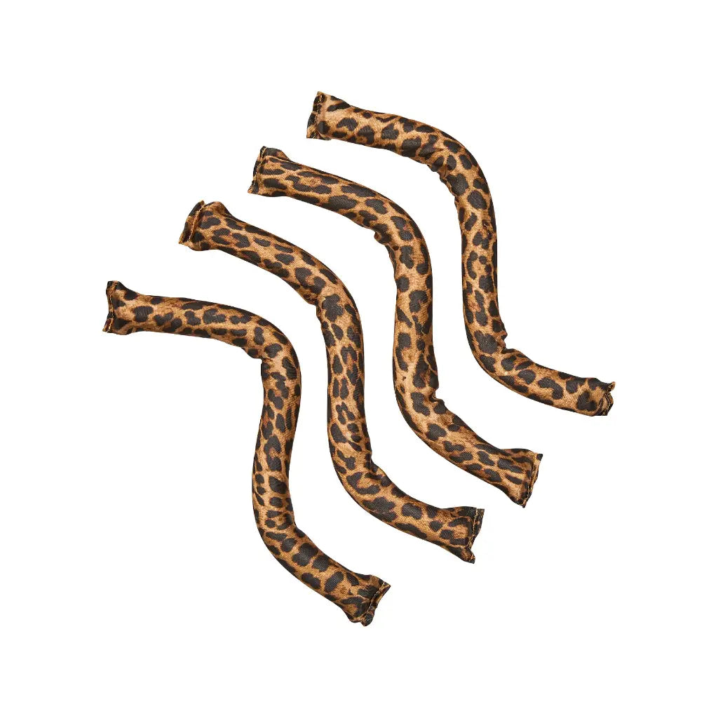 Close-up of silky animal print satin covering
