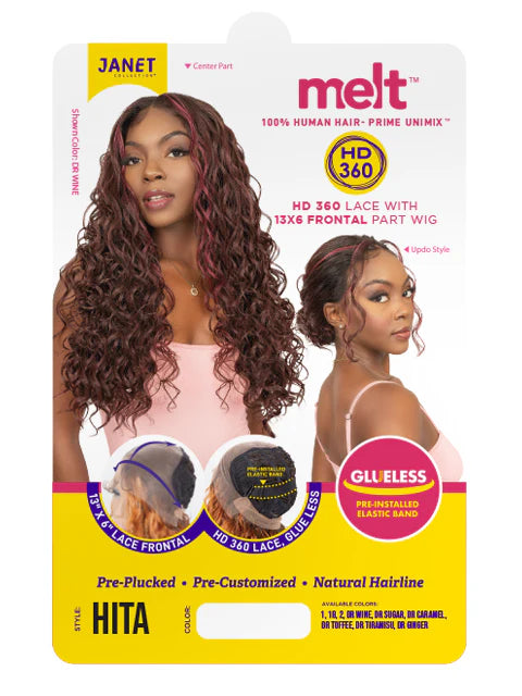 Janet Collection MELT 13x6 HD Human Hair Blend Lace Frontal Wig- HITA