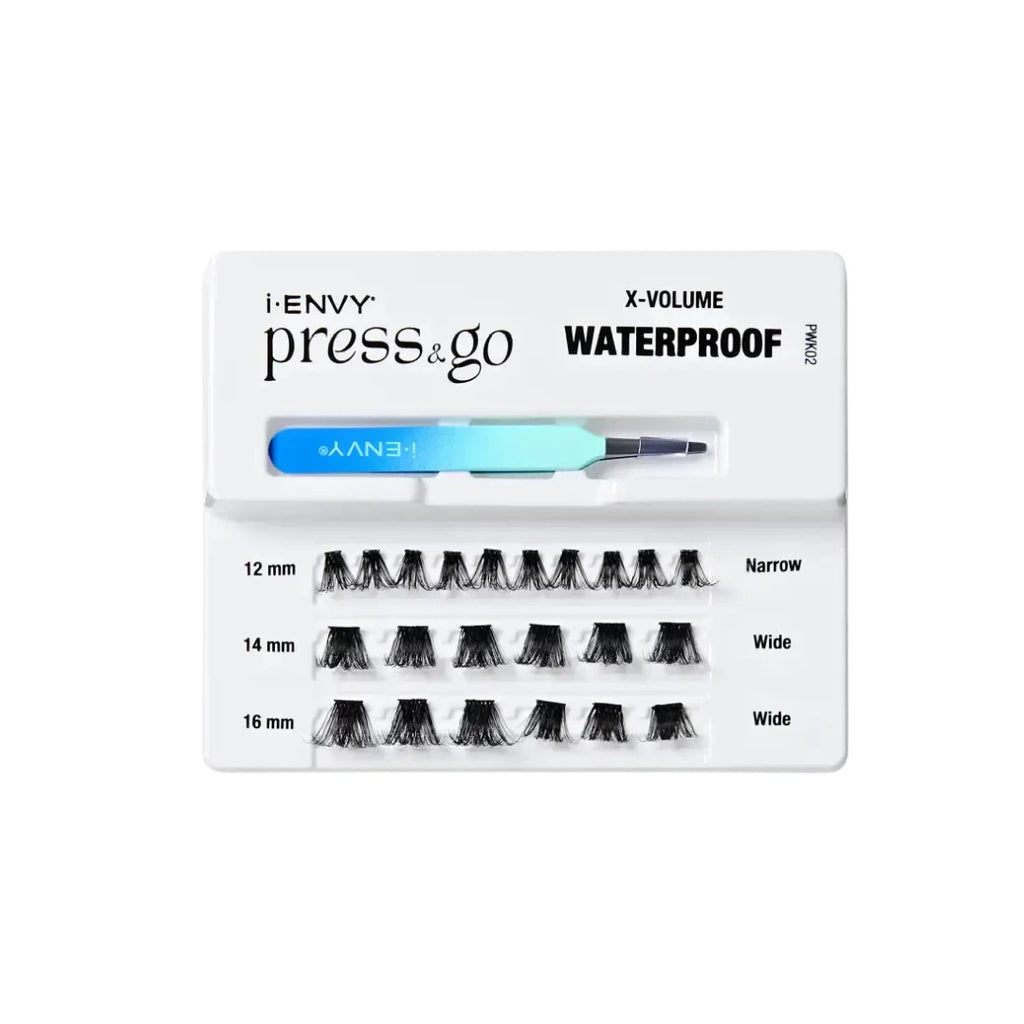 Open view showing i-Envy waterproof no glue cluster lash kit with applicator