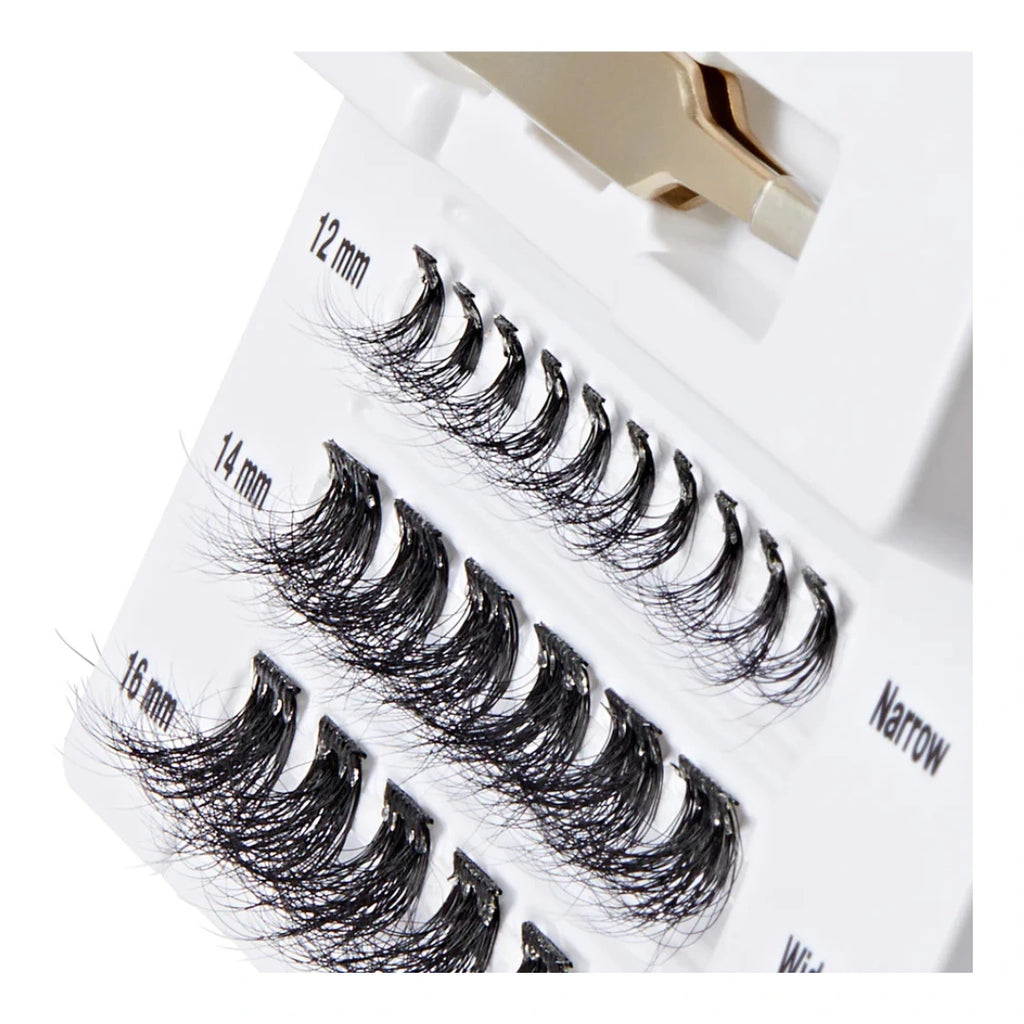 Close-up of mink-effect no glue cluster lashes from i-Envy Press & Go kit
