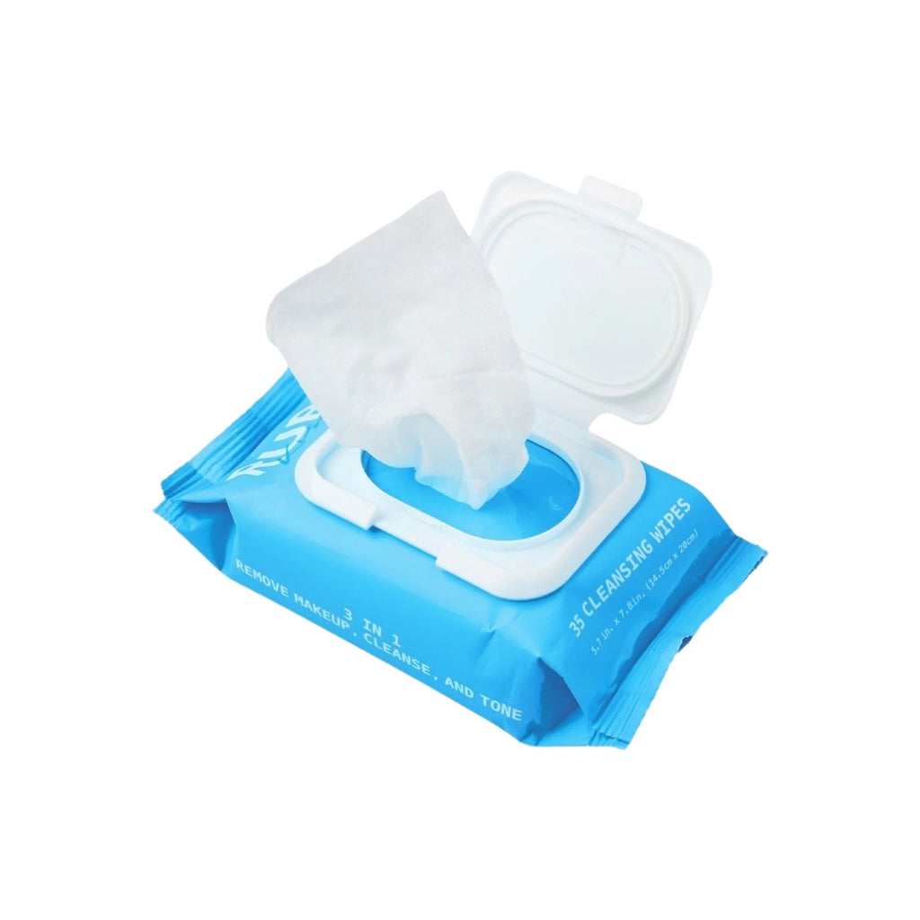 Open packaging showing Ruby Kisses makeup removing wipes


