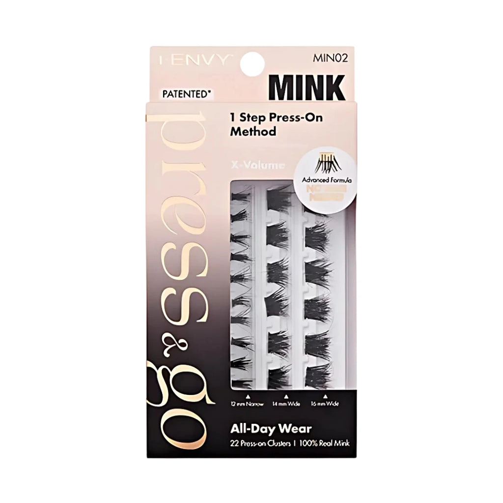 i-Envy Press & Go Mink Press-on Cluster Lashes front packaging view