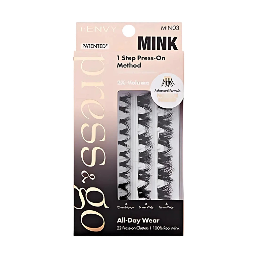 i-Envy Press & Go Mink Press-on Cluster Lashes front packaging view