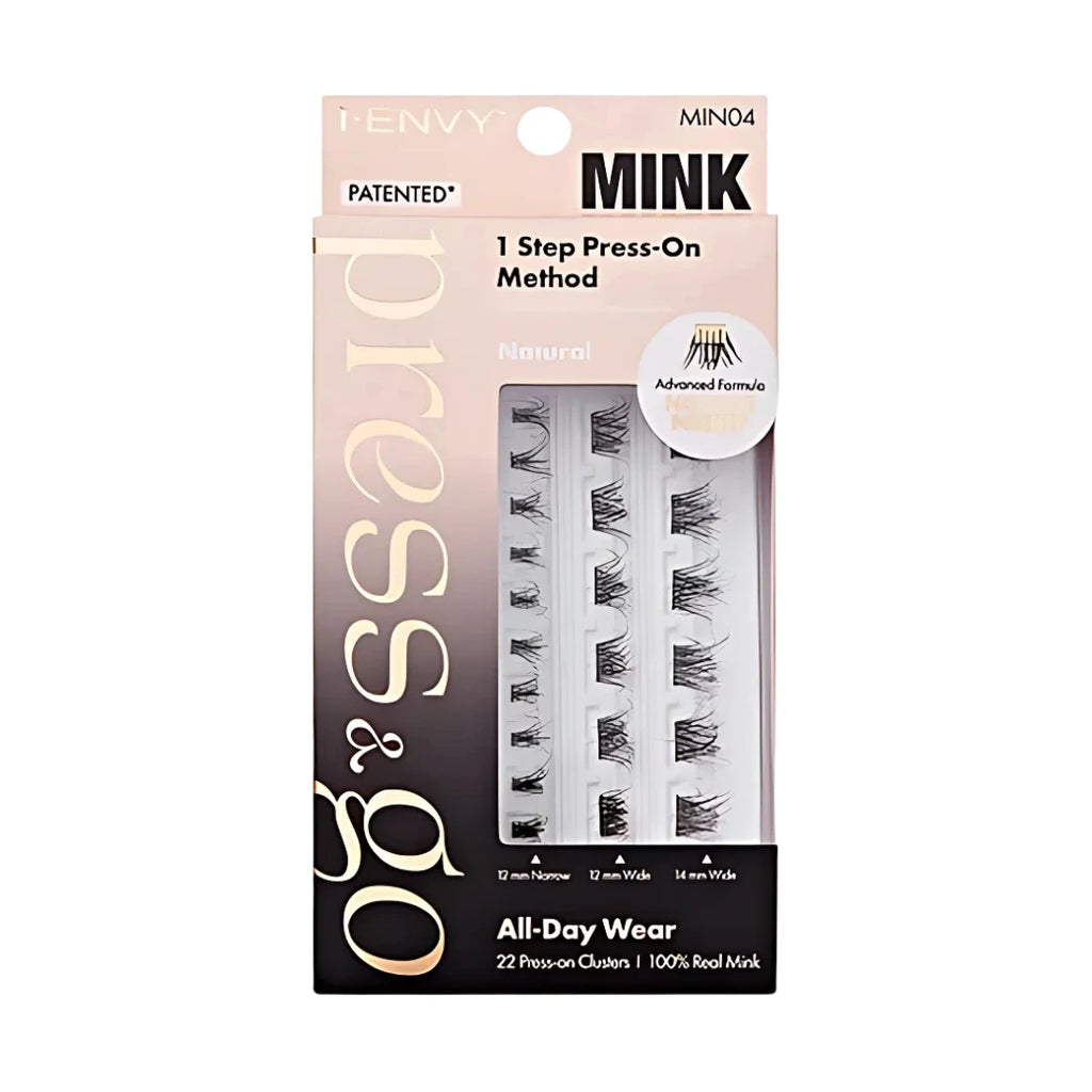 i-Envy Press & Go Mink Press-on Cluster Lashes front packaging view