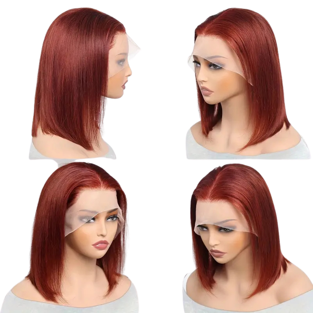 Supreme Hair & Beauty 100% Human Hair 13x4 Frontal Wig Straight - Reddish Brown