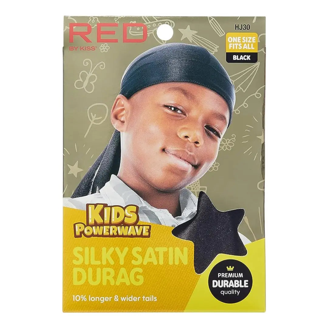 Red by Kiss Kids Power Wave Durag – Black Compression Cap – Supreme ...