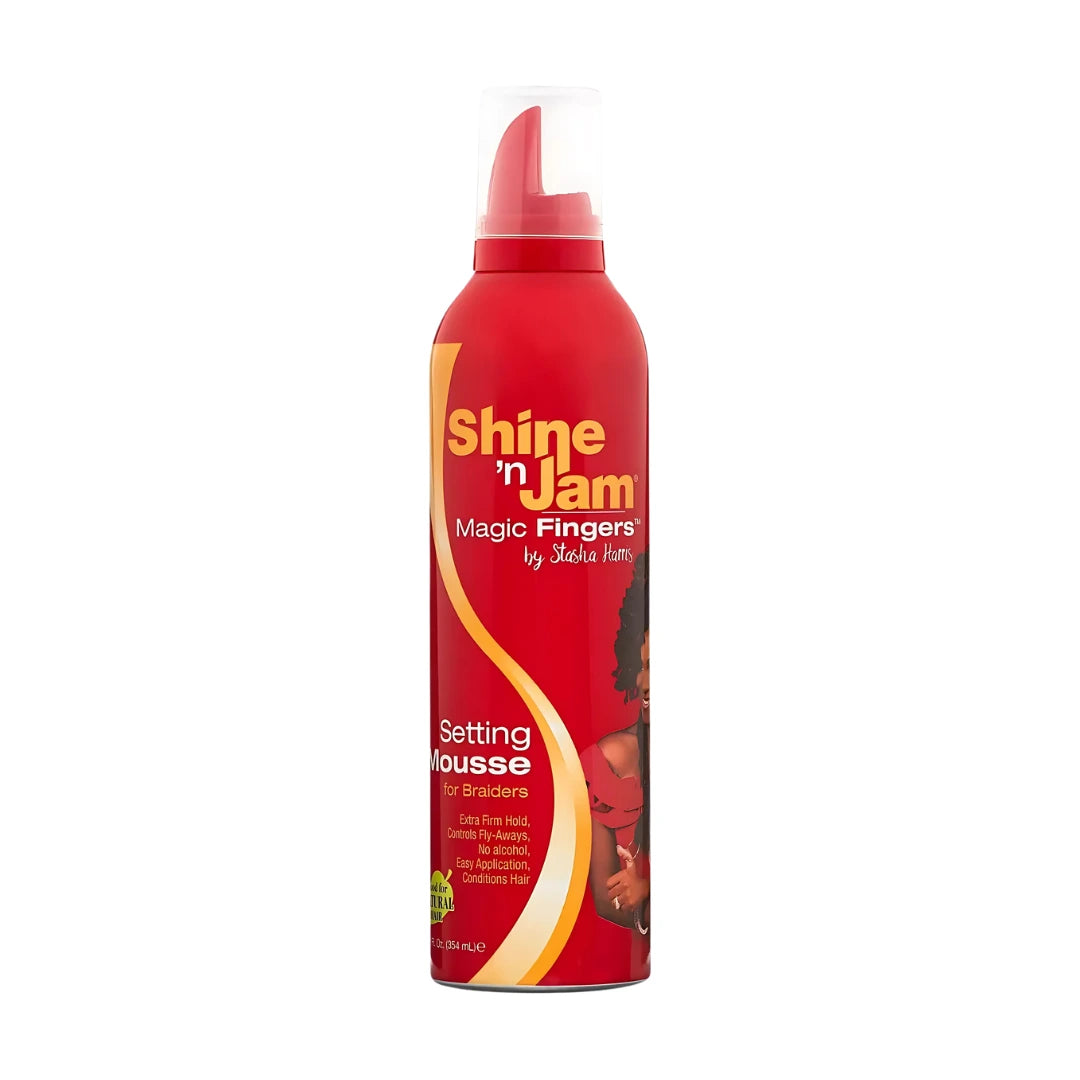 Shine'n Jam Magic Fingers by Stasha Harris - Setting Mousse for Braiders 12 fl oz (354 mL)