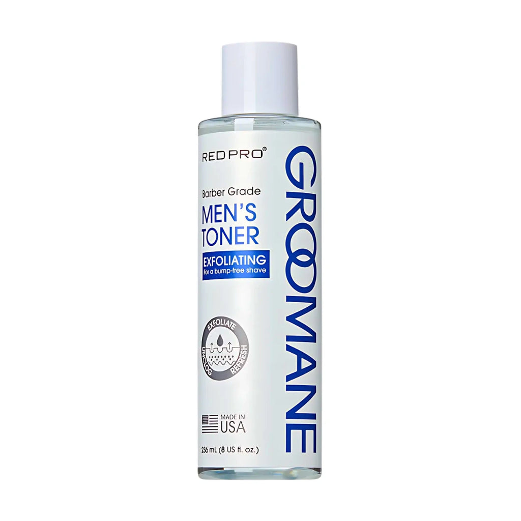 GROOMANE Men's Exfoliating Toner 8 oz bottle front view