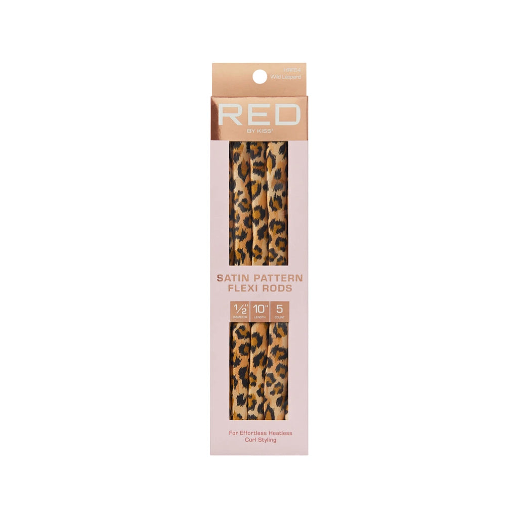 Red by Kiss Animal Print Satin Flexi Rods in packaging
