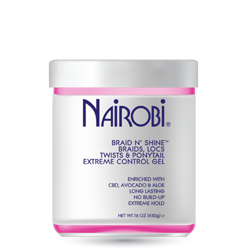 Nairobi Braid N' Shine Braids, Locs, Twists & Ponytail EXTREME Control Gel