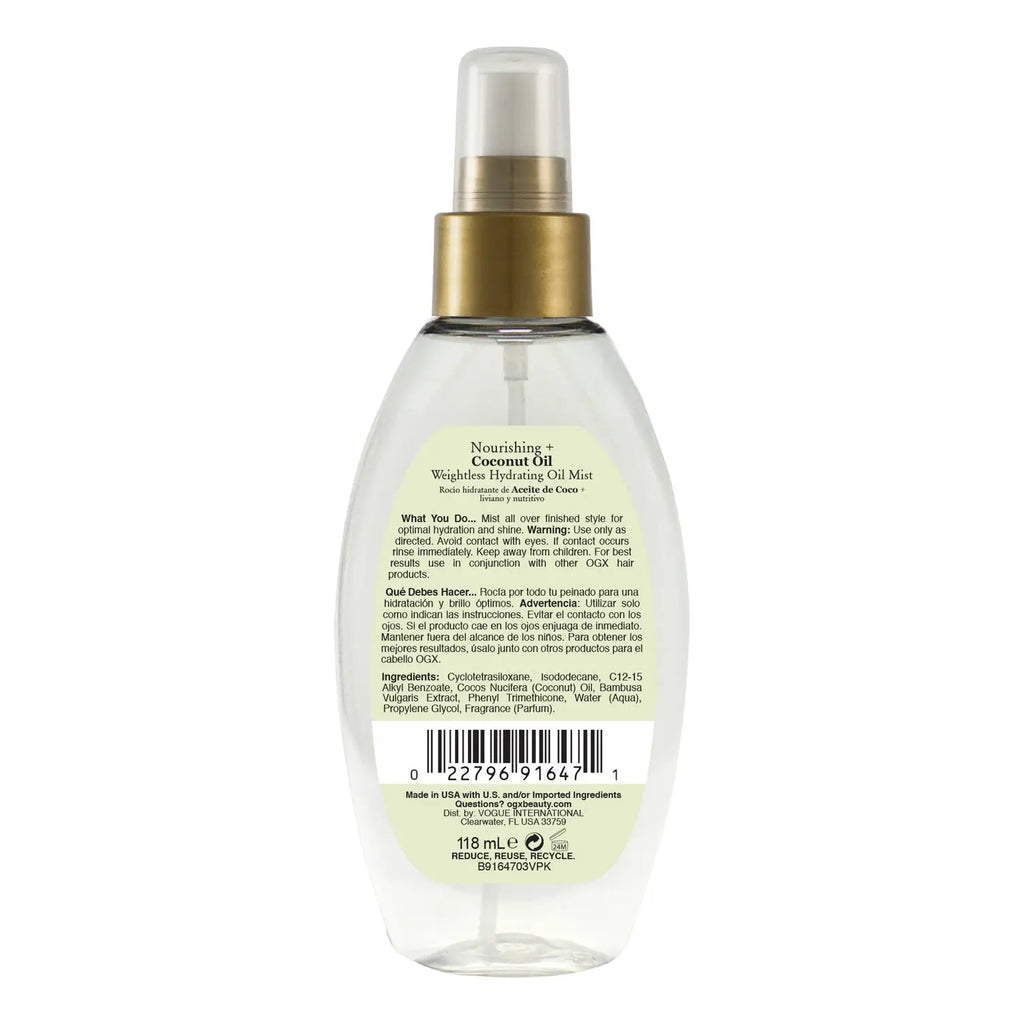 OGX Nourishing + Coconut Oil Weightless Hydrating Oil Mist - 4 oz