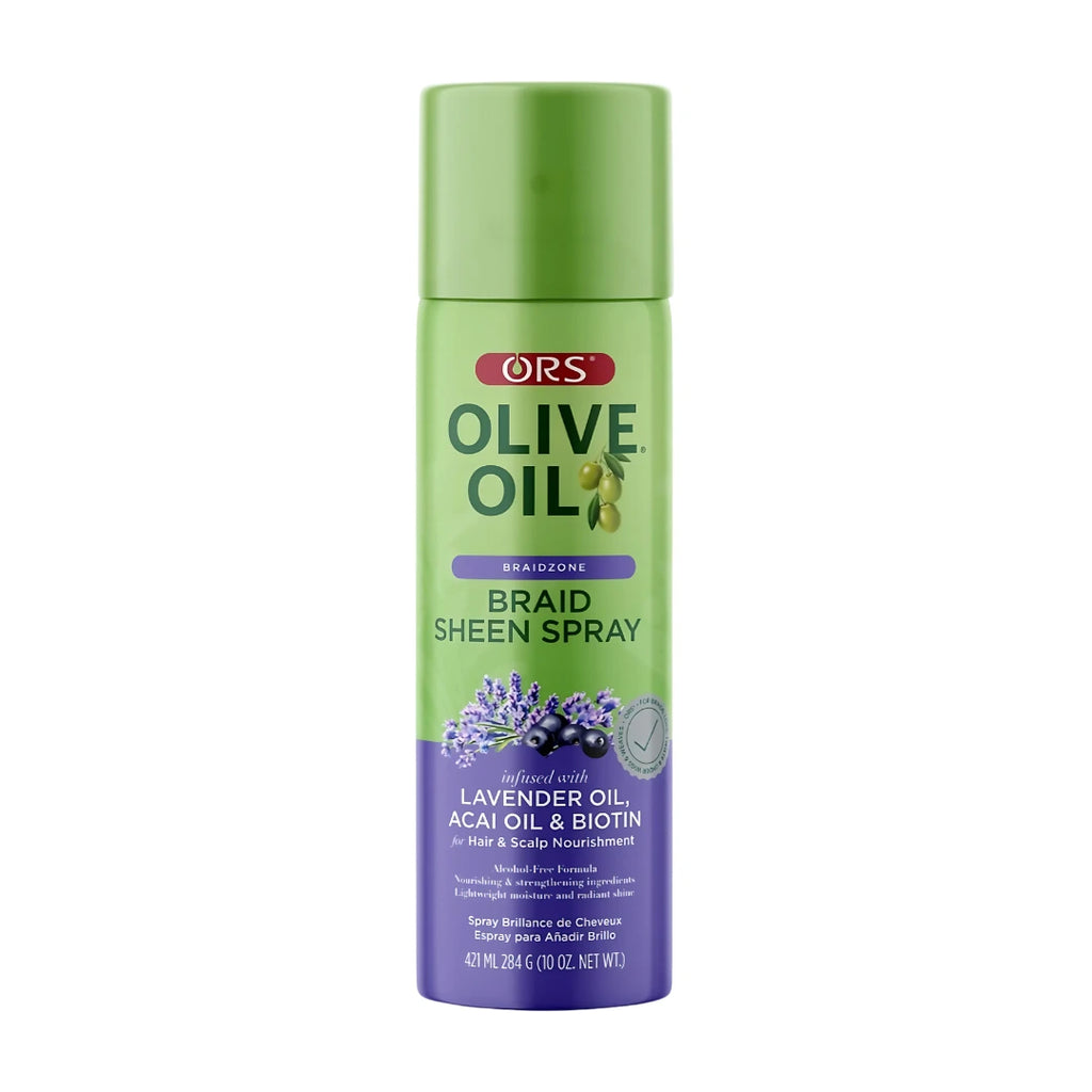 ORS Olive Oil Braid Sheen Spray Infused with Lavender Oil, Acai Oil & Biotin - 10 oz