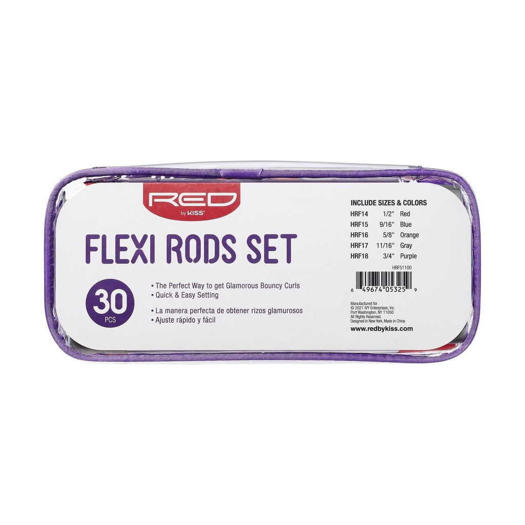 Flexi rods set packaging with purple and white design on a white background