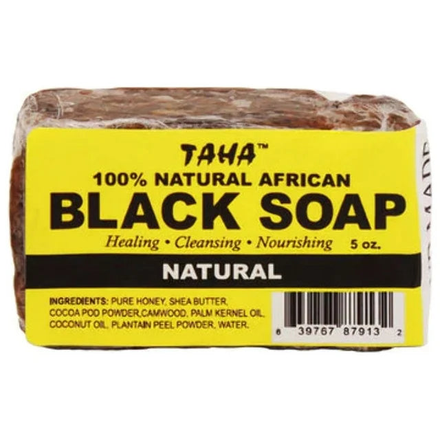 TAHA 100% Natural African Black Soap  Heal, Cleanse, Nourish - Natural 