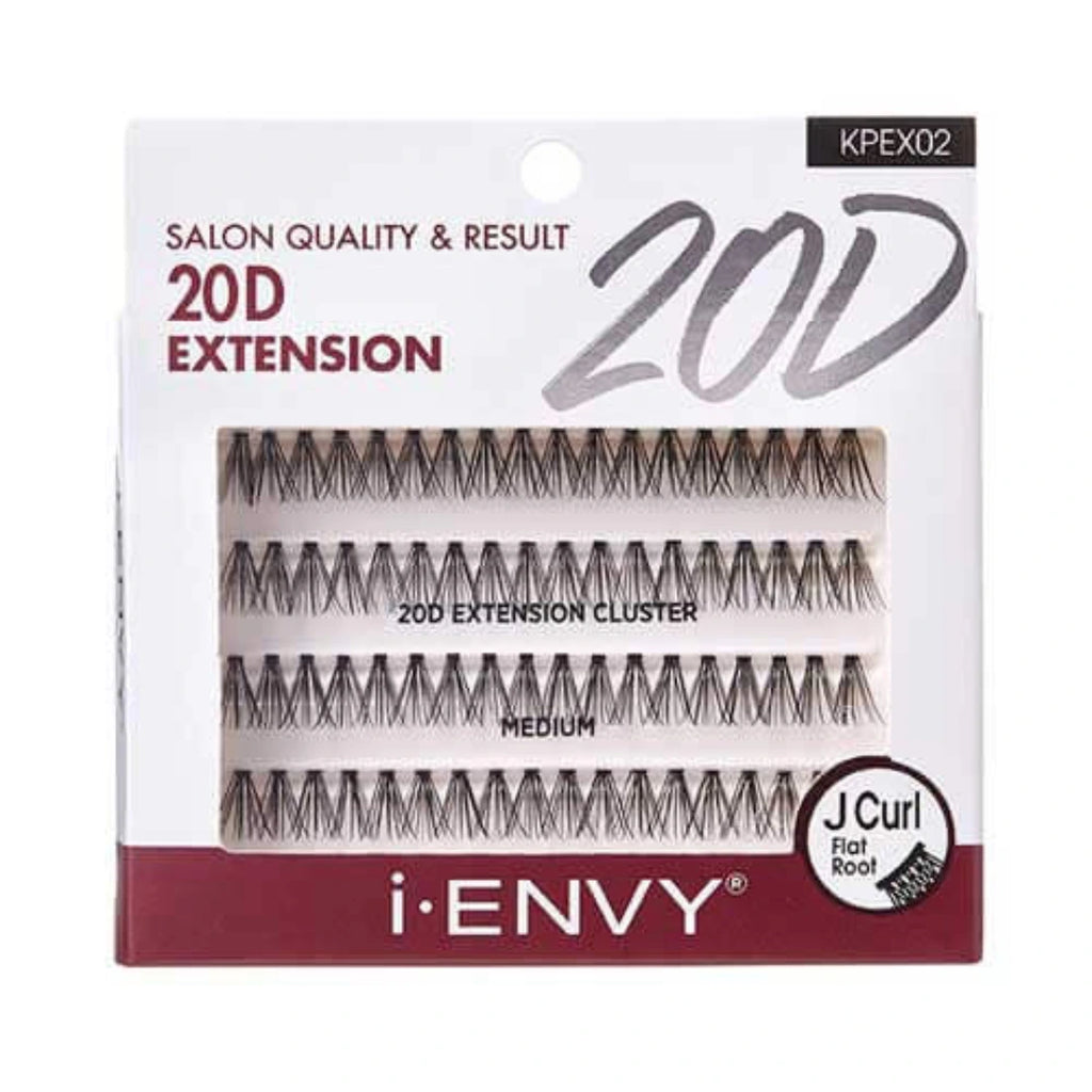 I-Envy Salon Quality 20D Extension Cluster Individual Lashes J Curl Flat Roots