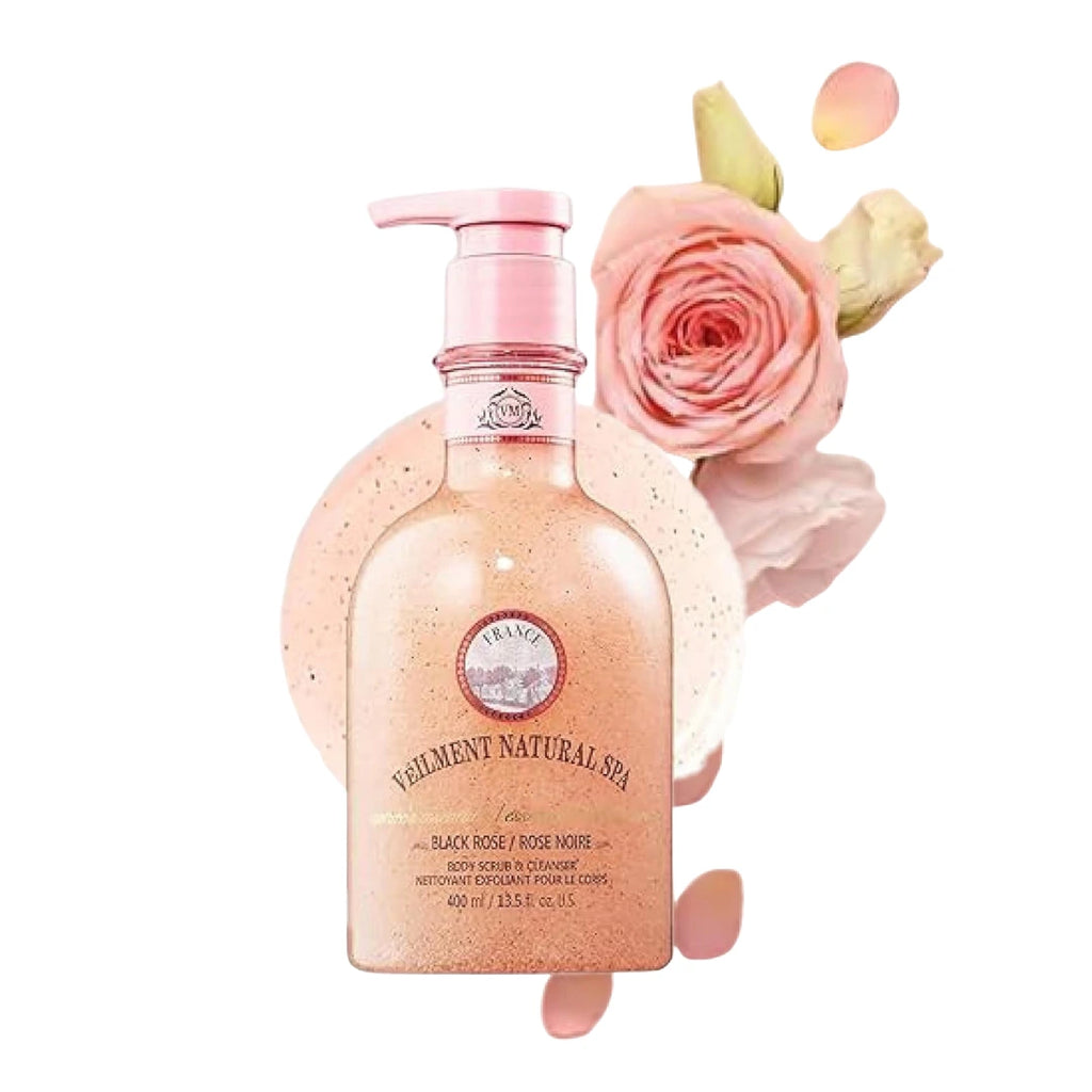 Avon Veilment Natural Spa Black Rose Body Scrub & Cleanser – 13.5 oz Bottle