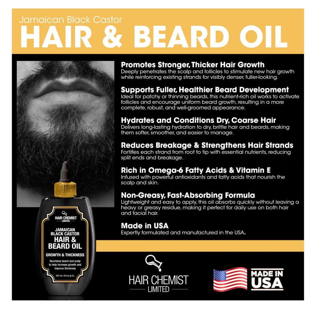 Hair Chemist Hair & Beard Oil Jamaican Black Castor
