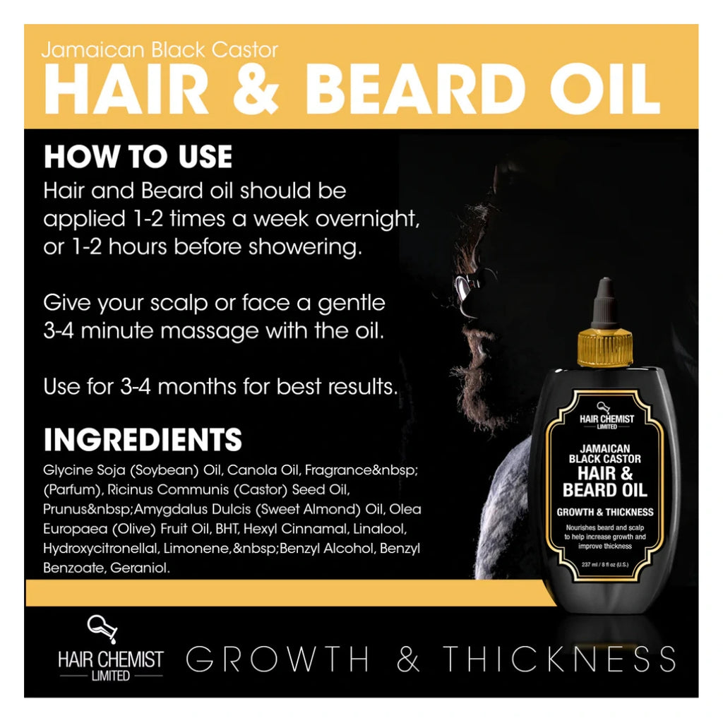 Hair Chemist Hair & Beard Oil Jamaican Black Castor