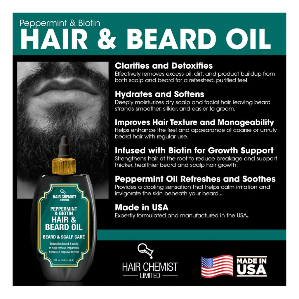 Hair Chemist Hair & Beard Oil Peppermint & Biotin