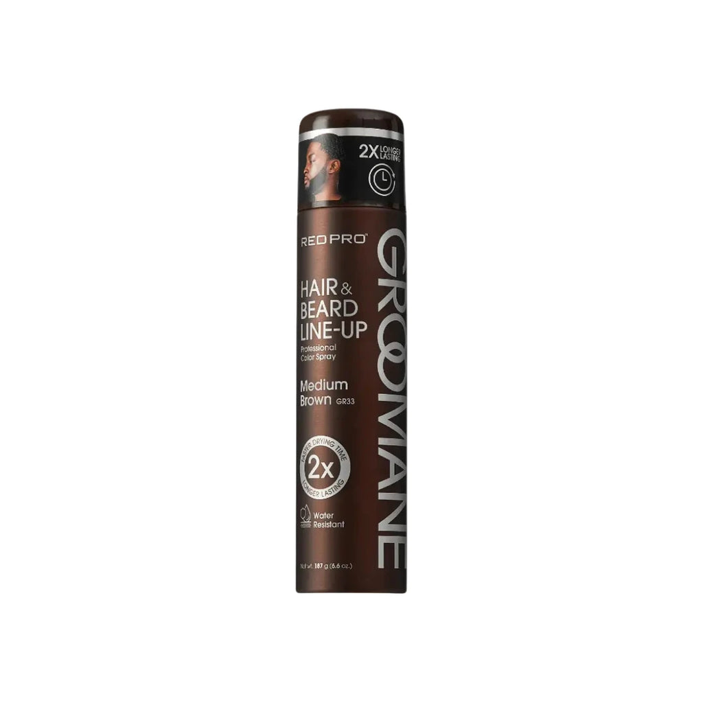 GROOMANE Hair & Beard Line-up Professional Color Spray - Medium Brown