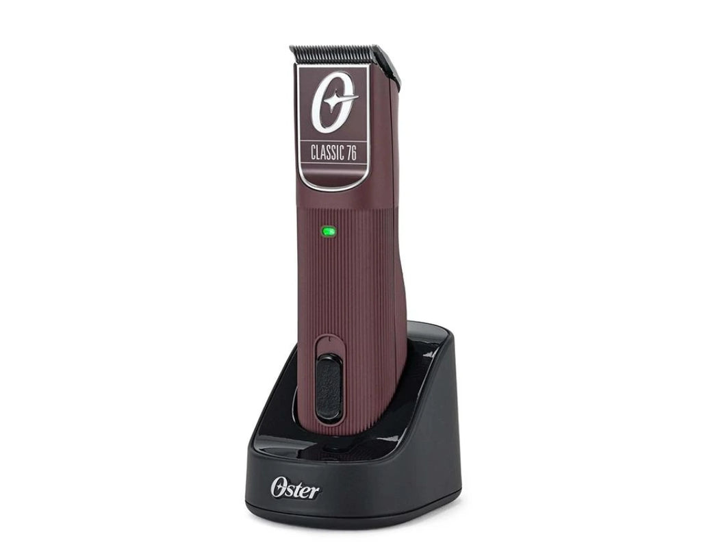 Oster Professional Cordless Classic 76 Clipper for Barbers and Hair Cutting with Detachable Blade, Burgundy