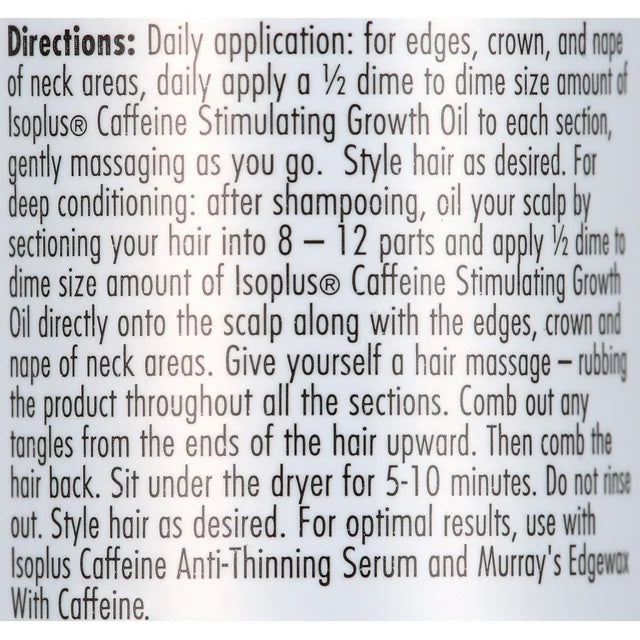 Isoplus Caffeine Stimulator Growth Oil, 4 oz. All Hair Type