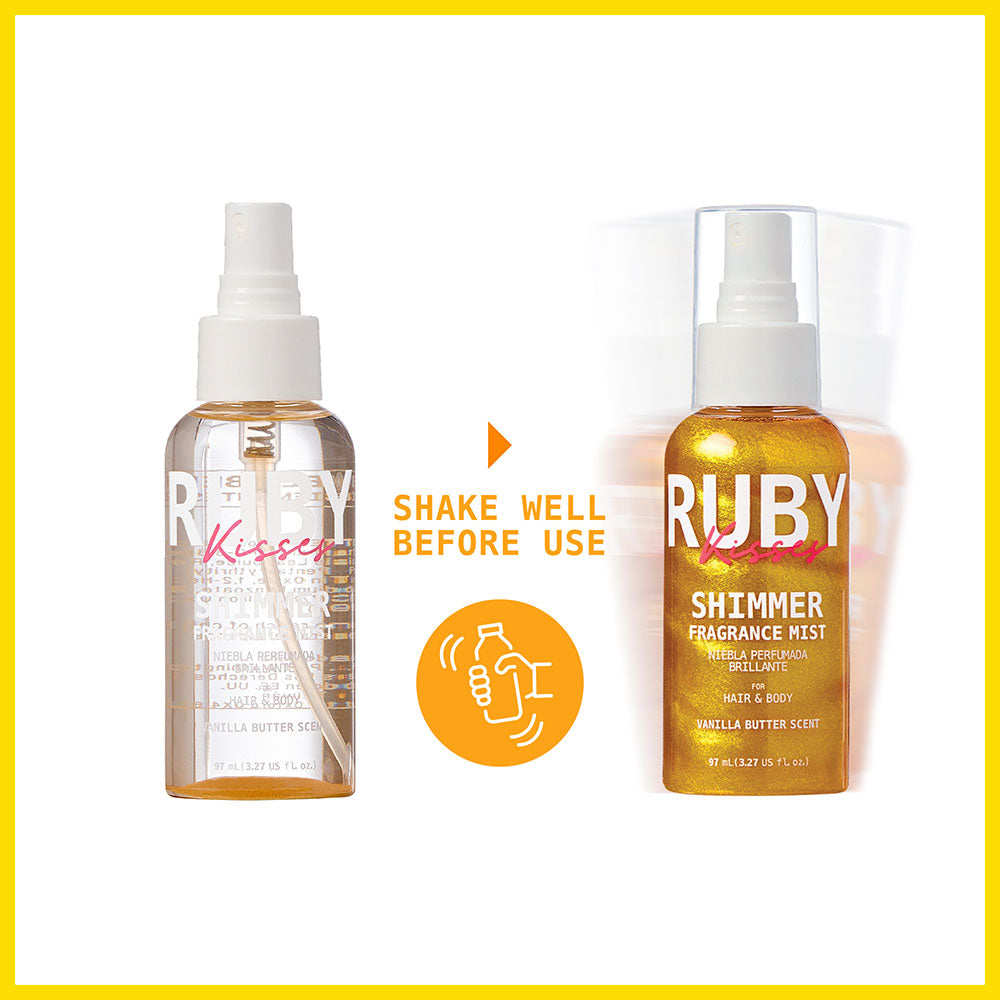 Ruby Kisses Shimmer Fragrance Mist Vanilla Butter Scent- 3.2 oz