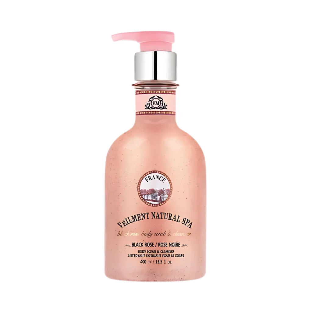Avon Veilment Natural Spa Black Rose Body Scrub & Cleanser – 13.5 oz Bottle