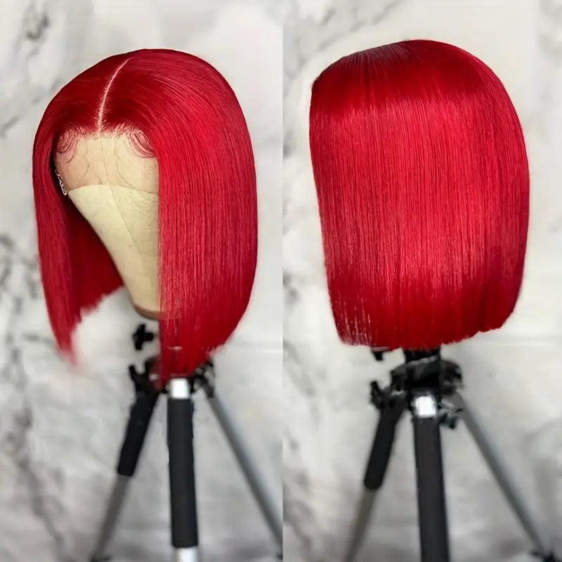 RIO 100% Human Hair 13X4 HD Lace Frontal Bob Wig - Straight Red