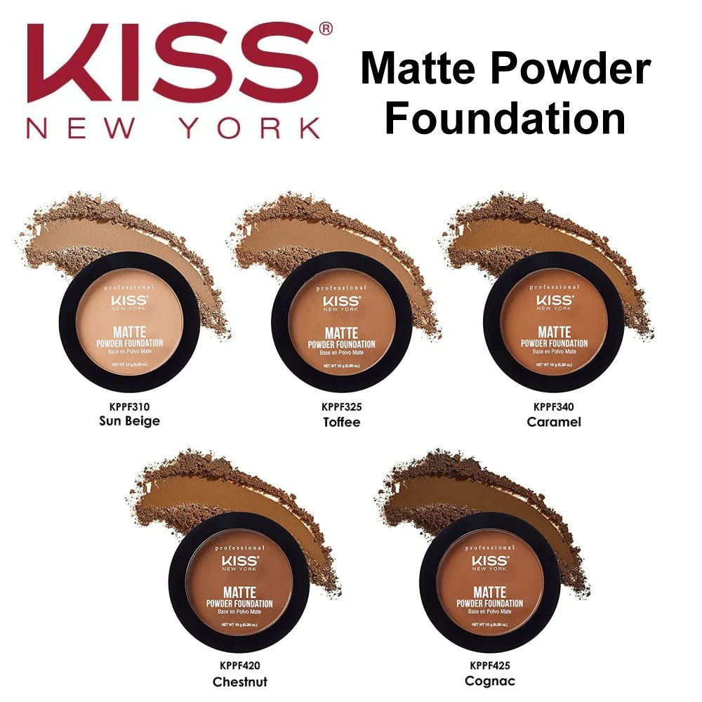 Kiss New York Professional Matte Powder Foundation with Dual Function Formula