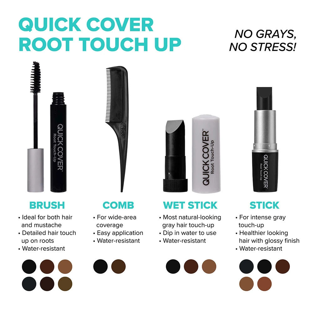 Kiss Quick Cover Brush-In Hair Color Root Touch Up Comb 