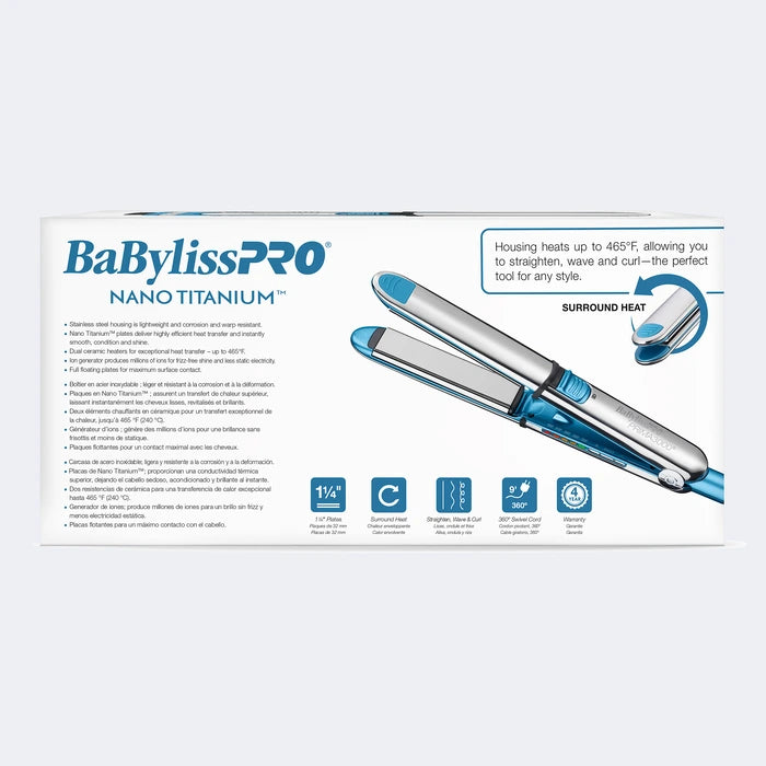 BaBylissPRO® Nano Titanium™ Prima3000 Stainless Steel 1.25" Flat Iron 